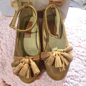 Brown Leather Joyfolie Penelope Flat Shoe Sz 12